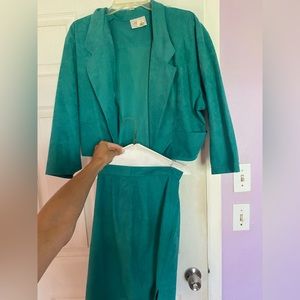 Teal Blazer and skirt set